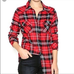 Ci Sono plaid button up shirt